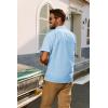 imagePJ PAUL JONES Mens Short Sleeve Button Down Shirts Untuckit Cuban Casual Shirt with Pocket for Summer BeachBlue