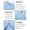 imagePJ PAUL JONES Mens Short Sleeve Button Down Shirts Untuckit Cuban Casual Shirt with Pocket for Summer BeachBlue