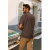 imagePJ PAUL JONES Mens Short Sleeve Button Down Shirts Untuckit Cuban Casual Shirt with Pocket for Summer BeachBrown