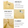 imagePJ PAUL JONES Mens Short Sleeve Button Down Shirts Untuckit Cuban Casual Shirt with Pocket for Summer BeachLight Yellow