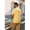 imagePJ PAUL JONES Mens Short Sleeve Button Down Shirts Untuckit Cuban Casual Shirt with Pocket for Summer BeachLight Yellow