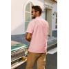 imagePJ PAUL JONES Mens Short Sleeve Button Down Shirts Untuckit Cuban Casual Shirt with Pocket for Summer BeachPink