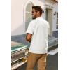 imagePJ PAUL JONES Mens Short Sleeve Button Down Shirts Untuckit Cuban Casual Shirt with Pocket for Summer BeachWhite