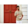 imagePJ PAUL JONES Mens TShirts Henley Short Sleeve Shirt Casual Textured Knit TShirtApricot