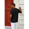 imagePJ PAUL JONES Mens TShirts Henley Short Sleeve Shirt Casual Textured Knit TShirtBlack