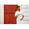 imagePJ PAUL JONES Mens TShirts Henley Short Sleeve Shirt Casual Textured Knit TShirtWhite