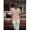imagePJ PAUL JONES Mens Casual Knit Polor Shirt Short Sleeve Collared ShirtApricot