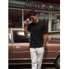 imagePJ PAUL JONES Mens Casual Knit Polor Shirt Short Sleeve Collared ShirtBlack