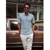 imagePJ PAUL JONES Mens Casual Knit Polor Shirt Short Sleeve Collared ShirtBlue Gray
