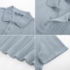 imagePJ PAUL JONES Mens Casual Knit Polor Shirt Short Sleeve Collared ShirtBlue Gray