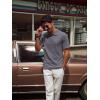 imagePJ PAUL JONES Mens Casual Knit Polor Shirt Short Sleeve Collared ShirtDeep Grey