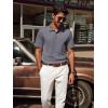 imagePJ PAUL JONES Mens Casual Knit Polor Shirt Short Sleeve Collared ShirtDeep Grey