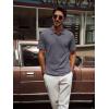 imagePJ PAUL JONES Mens Casual Knit Polor Shirt Short Sleeve Collared ShirtDeep Grey