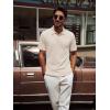imagePJ PAUL JONES Mens Casual Knit Polor Shirt Short Sleeve Collared ShirtLight Apricot