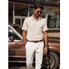 imagePJ PAUL JONES Mens Casual Knit Polor Shirt Short Sleeve Collared ShirtLight Apricot