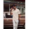 imagePJ PAUL JONES Mens Casual Knit Polor Shirt Short Sleeve Collared ShirtLight Apricot