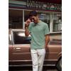 imagePJ PAUL JONES Mens Casual Knit Polor Shirt Short Sleeve Collared ShirtLight Green