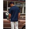 imagePJ PAUL JONES Mens Casual Knit Polor Shirt Short Sleeve Collared ShirtNavy Blue