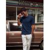 imagePJ PAUL JONES Mens Casual Knit Polor Shirt Short Sleeve Collared ShirtNavy Blue
