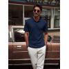 imagePJ PAUL JONES Mens Casual Knit Polor Shirt Short Sleeve Collared ShirtNavy Blue