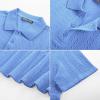 imagePJ PAUL JONES Mens Casual Knit Polor Shirt Short Sleeve Collared ShirtPure Blue