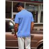 imagePJ PAUL JONES Mens Casual Knit Polor Shirt Short Sleeve Collared ShirtPure Blue