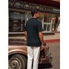imagePJ PAUL JONES Mens Polo Shirts V Neck Textured Polo Shirt QuickDry Golf ShirtsBlack