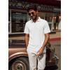 imagePJ PAUL JONES Mens Polo Shirts V Neck Textured Polo Shirt QuickDry Golf ShirtsWhite