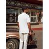 imagePJ PAUL JONES Mens Polo Shirts V Neck Textured Polo Shirt QuickDry Golf ShirtsWhite
