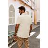 imagePJ PAUL JONES Mens Casual Button Down Shirt Textured Short Sleeve Summer Shirt wih PocketApricot