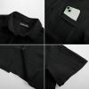 imagePJ PAUL JONES Mens Casual Button Down Shirt Textured Short Sleeve Summer Shirt wih PocketBlack