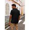 imagePJ PAUL JONES Mens Casual Button Down Shirt Textured Short Sleeve Summer Shirt wih PocketBlack