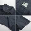 imagePJ PAUL JONES Mens Casual Button Down Shirt Textured Short Sleeve Summer Shirt wih PocketDeep Grey