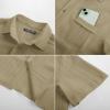 imagePJ PAUL JONES Mens Casual Button Down Shirt Textured Short Sleeve Summer Shirt wih PocketKhaki