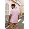imagePJ PAUL JONES Mens Casual Button Down Shirt Textured Short Sleeve Summer Shirt wih PocketPink