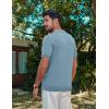 imagePJ PAUL JONES Mens Quarter Zipper Knit Polo Shirts Striped Vintage Short Sleeve ShirtGrey Blue