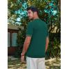 imagePJ PAUL JONES Mens Quarter Zipper Knit Polo Shirts Striped Vintage Short Sleeve ShirtVintage Green