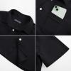 imagePJ PAUL JONES Mens Short Sleeve Button Down Shirts Casual Waffle Textured Loose Fit Summer Beach ShirtBlack