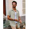 imagePJ PAUL JONES Mens Short Sleeve Button Down Shirts Casual Waffle Textured Loose Fit Summer Beach ShirtKhaki