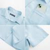 imagePJ PAUL JONES Mens Short Sleeve Button Down Shirts Casual Waffle Textured Loose Fit Summer Beach ShirtLight Blue
