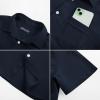 imagePJ PAUL JONES Mens Short Sleeve Button Down Shirts Casual Waffle Textured Loose Fit Summer Beach ShirtNavy