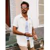 imagePJ PAUL JONES Mens Short Sleeve Button Down Shirts Casual Waffle Textured Loose Fit Summer Beach ShirtWhite