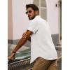 imagePJ PAUL JONES Mens Short Sleeve Button Down Shirts Casual Waffle Textured Loose Fit Summer Beach ShirtWhite