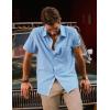imagePJ PAUL JONES Mens Casual Shirts Short Sleeve Button Down Shirts Summer WrinkleFree Shirts with PocketBlue