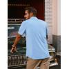 imagePJ PAUL JONES Mens Casual Shirts Short Sleeve Button Down Shirts Summer WrinkleFree Shirts with PocketBlue