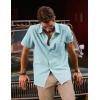 imagePJ PAUL JONES Mens Casual Shirts Short Sleeve Button Down Shirts Summer WrinkleFree Shirts with PocketLight Green
