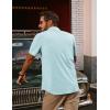 imagePJ PAUL JONES Mens Casual Shirts Short Sleeve Button Down Shirts Summer WrinkleFree Shirts with PocketLight Green