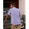 imagePJ PAUL JONES Mens Casual Shirts Short Sleeve Button Down Shirts Summer WrinkleFree Shirts with PocketPurple