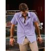 imagePJ PAUL JONES Mens Casual Shirts Short Sleeve Button Down Shirts Summer WrinkleFree Shirts with PocketPurple