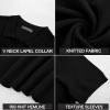 imagePJ PAUL JONES Mens Polo Shirts Short Sleeve V Neck Knit Textured Polo Casual Knitted Golf ShirtBlack